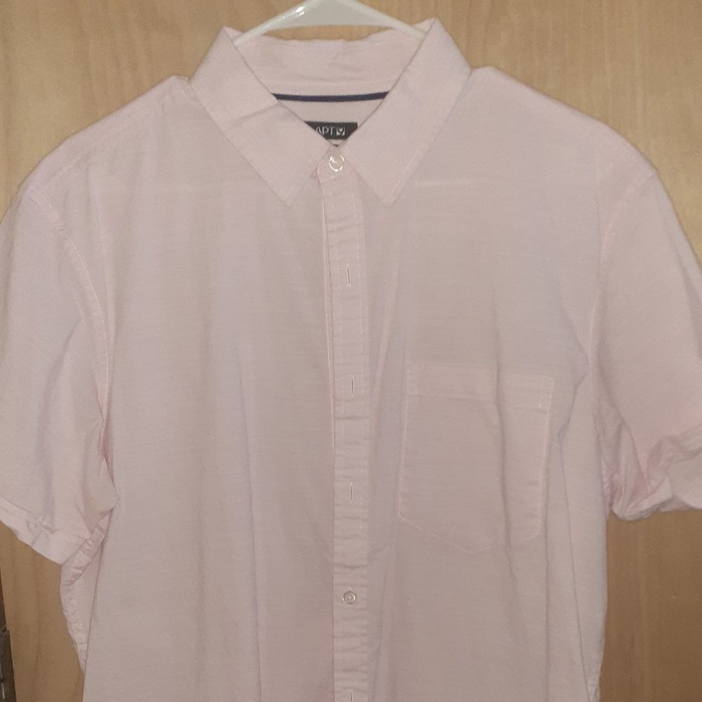 Lrg Apt9 powder pink button  down